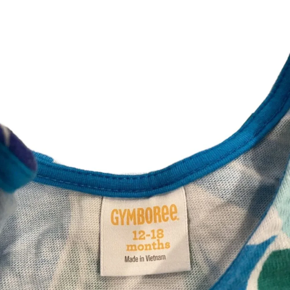 Gymboree 12-18m Blue Tropical Floral Print Dress